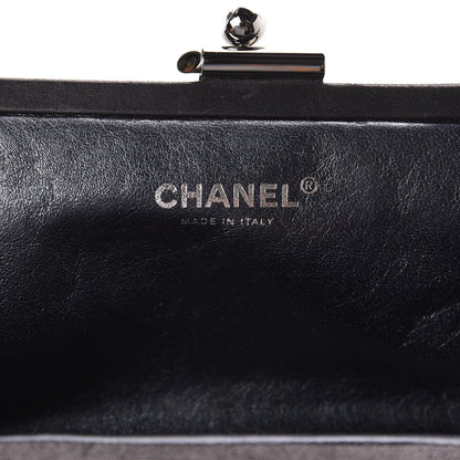Chanel Metallic Crackled Calfskin Monte Carlo Clutch Dark Silver 6 of 8
