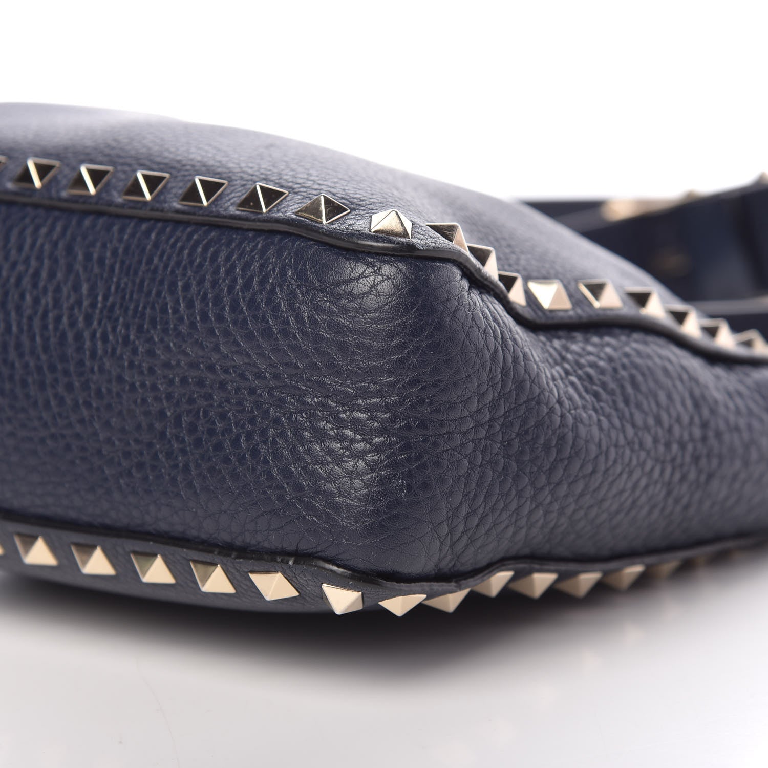 Valentino Garavani Pebbled Calfskin Mini Rockstud Flip-Lock Messenger Bag Marine 8 of 11