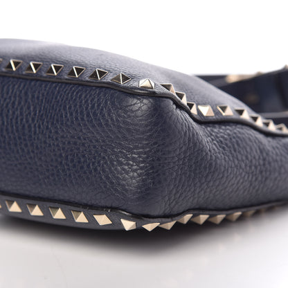 Valentino Garavani Pebbled Calfskin Mini Rockstud Flip-Lock Messenger Bag Marine 8 of 19