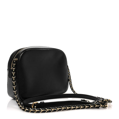 Salvatore Ferragamo Hammered Calfskin Lydia Bow Camera Bag Black 3 of 8
