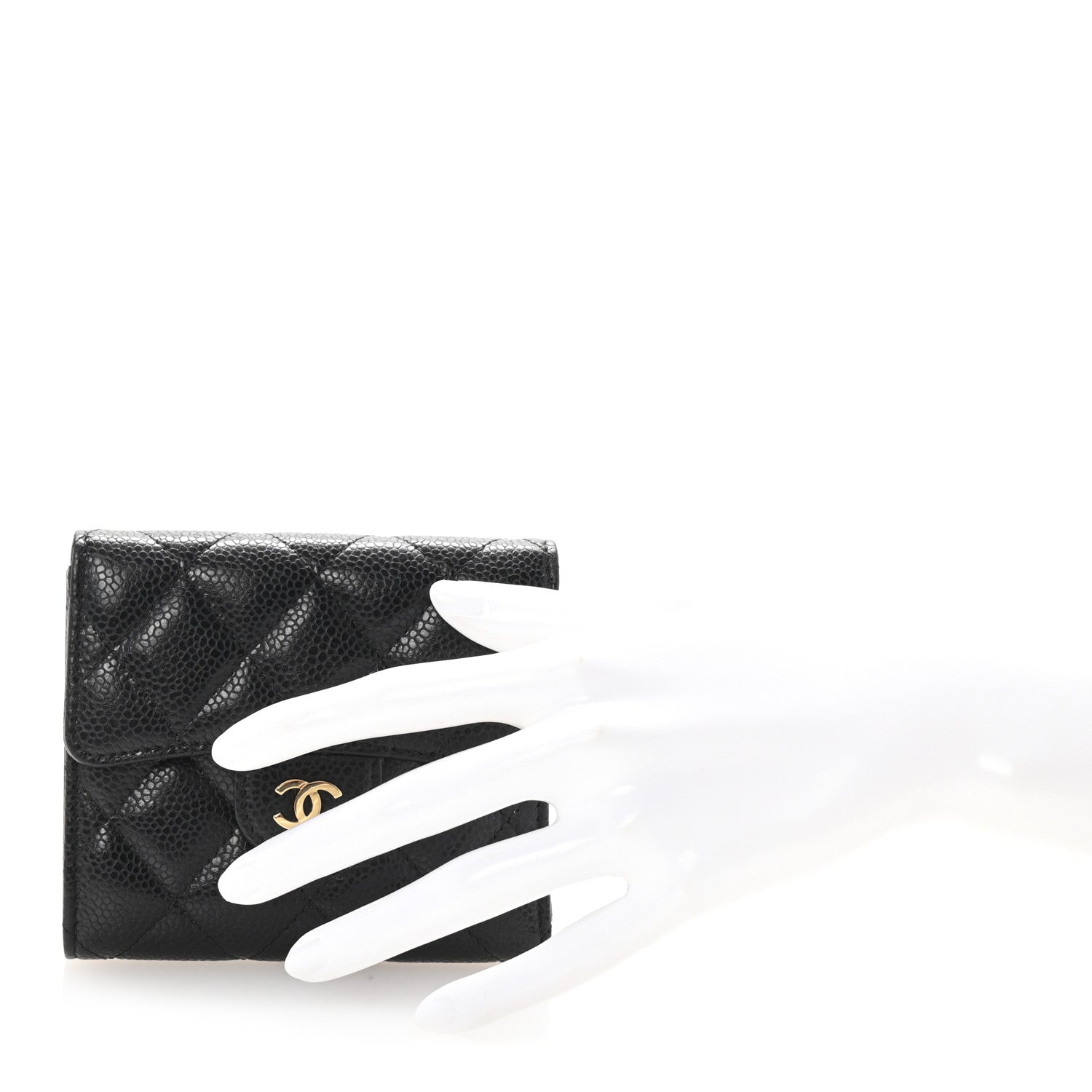 Chanel Caviar Quilted Compact Flap Wallet Black 2 of 8