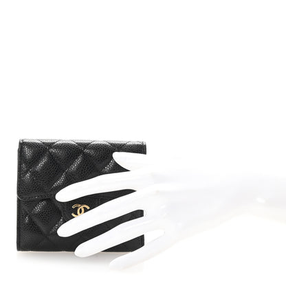 Chanel Caviar Quilted Compact Flap Wallet Black 2 of 8