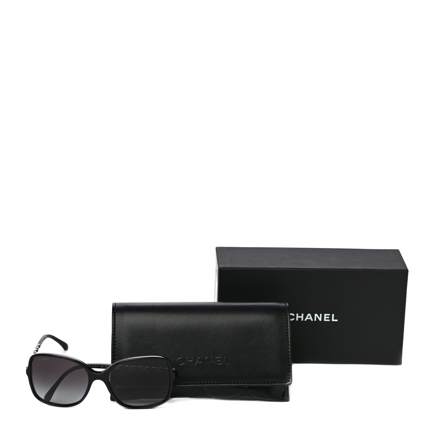 Chanel Lambskin Square Chain Sunglasses 5210-Q Black 7 of 7