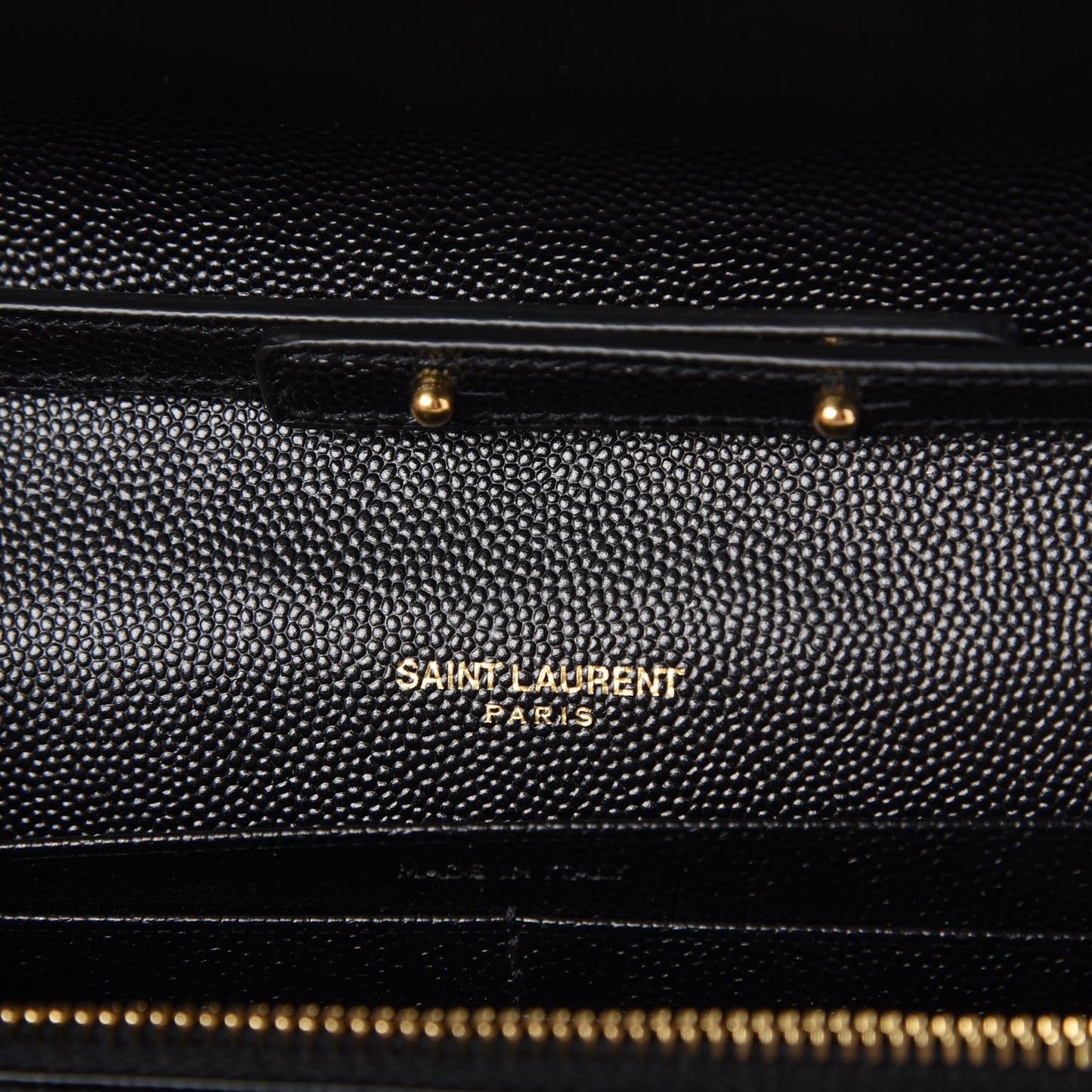 Grain De Poudre Matelasse Chevron Monogram Chain Wallet Black