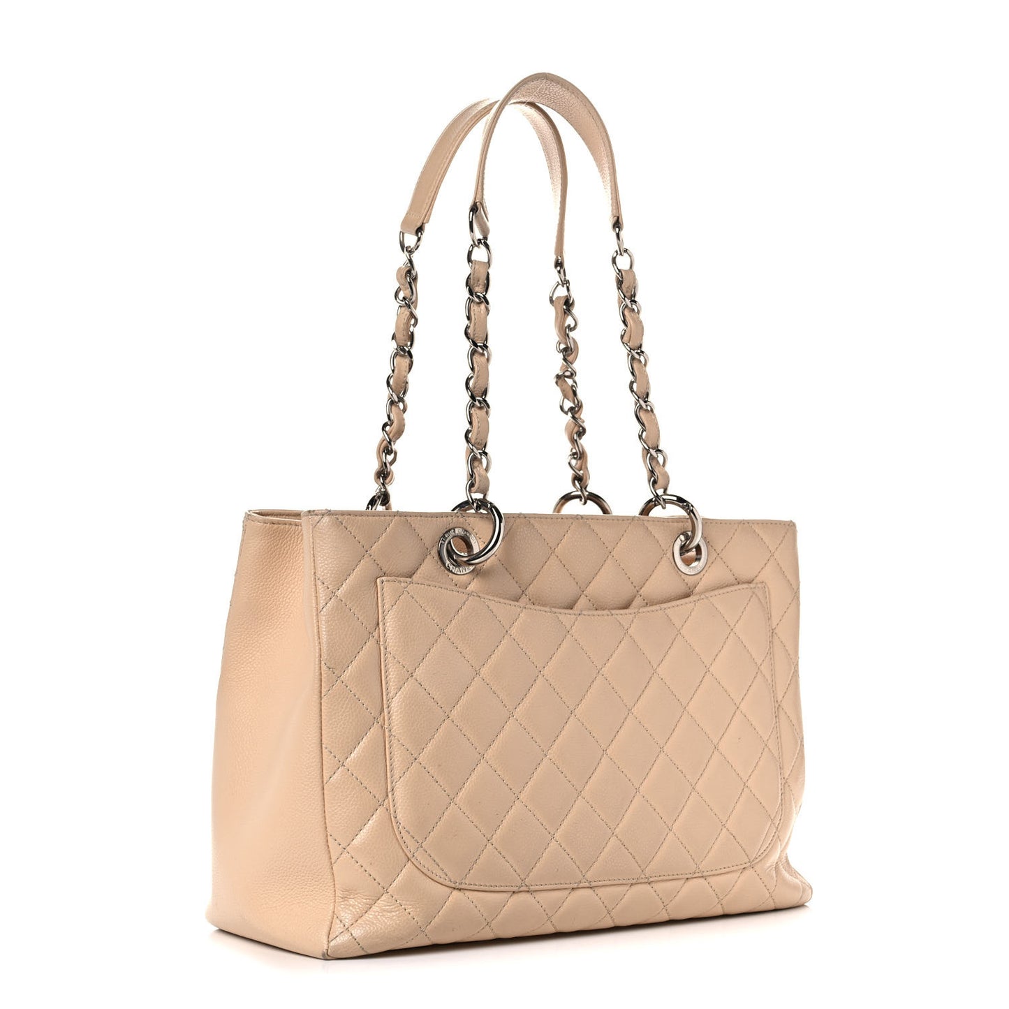 Caviar Quilted Grand Shopping Tote GST Beige Clair