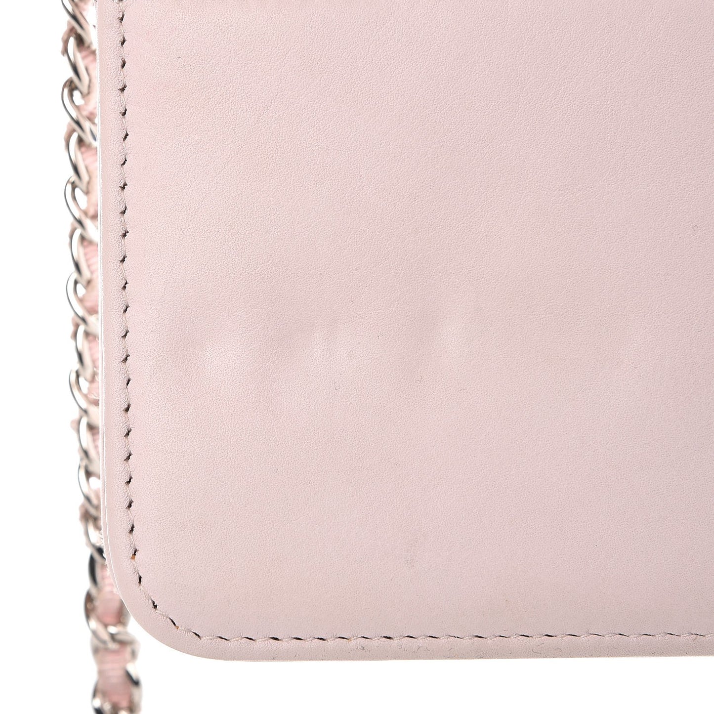 Woven Straw Deauville Wallet on Chain Pink