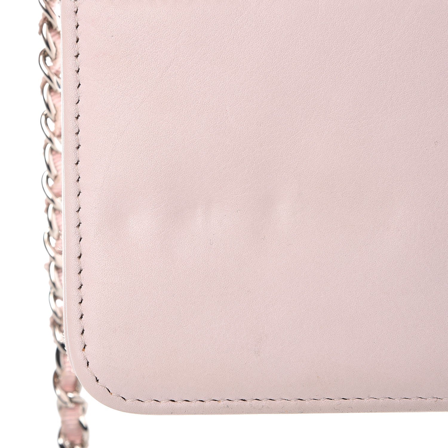 Chanel Woven Straw Deauville Wallet on Chain Pink 9 of 11