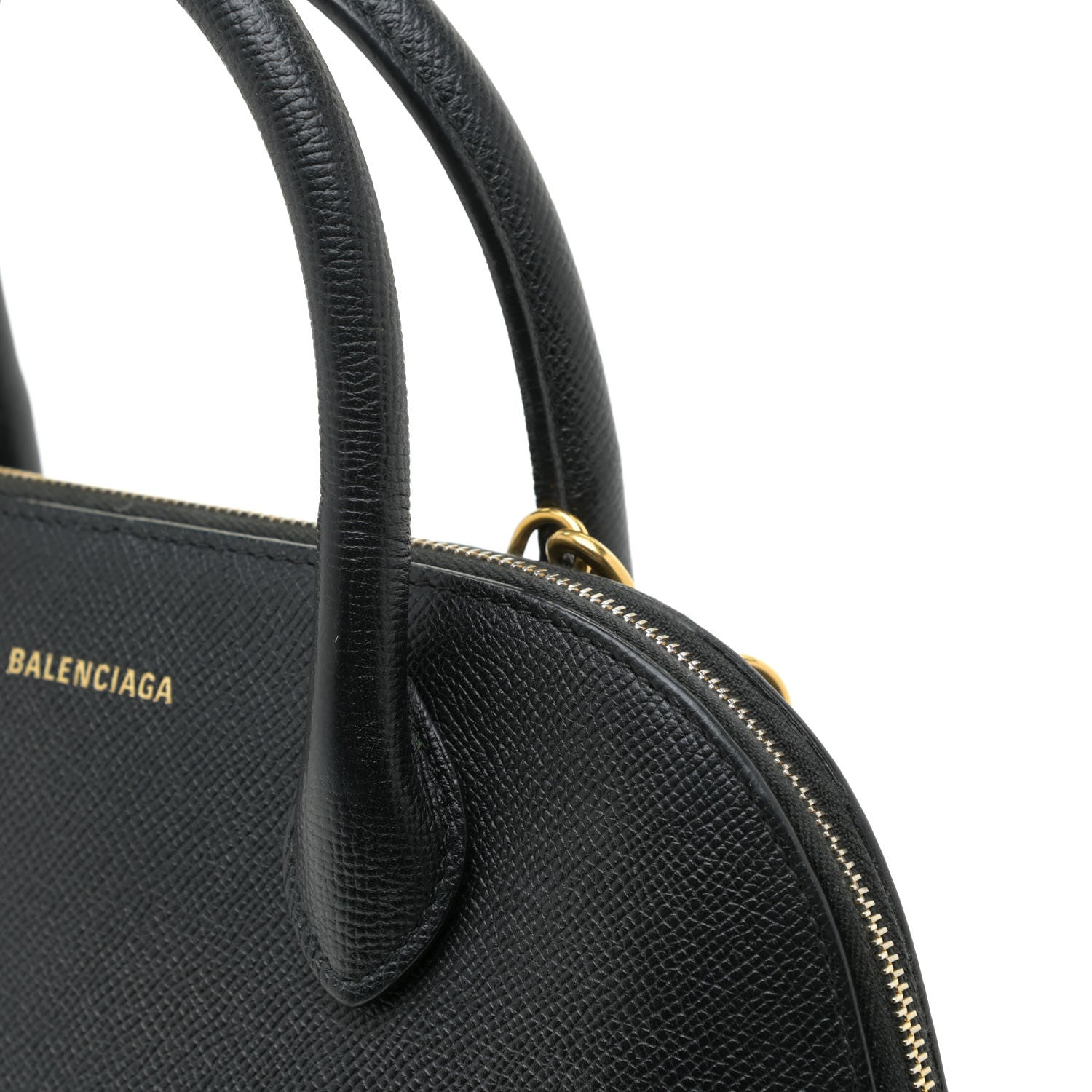 Balenciaga Signature Grained Calfskin Logo S Ville Top Handle Bag Black 12 of 14