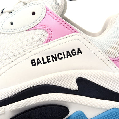 Balenciaga Fabric Mesh Washed Effect Womens Triple S Sneakers 40 Pink White Blue 7 of 8