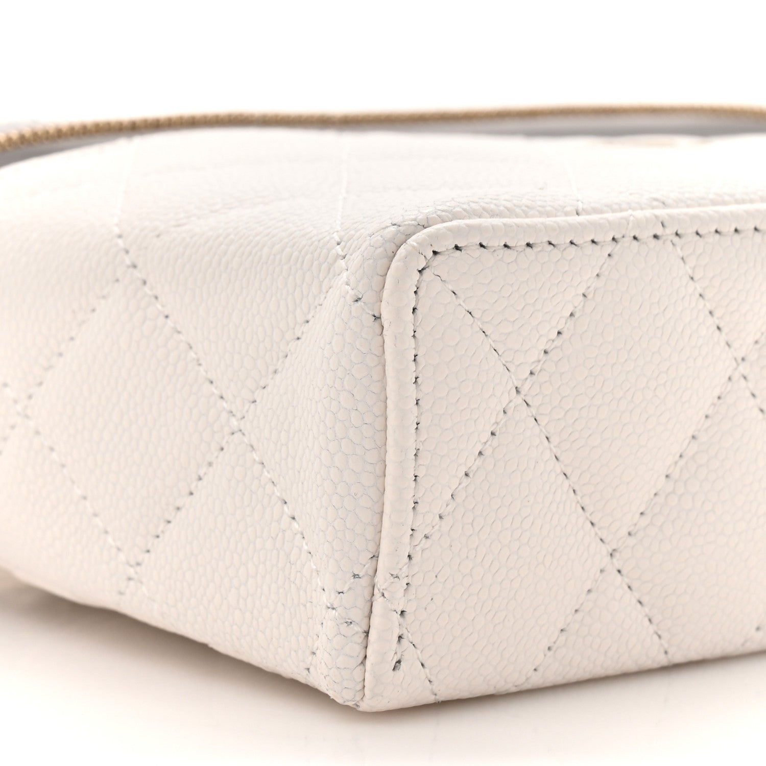 Chanel Caviar Quilted Top Handle Slim Vanity With Chain White 10 of 10