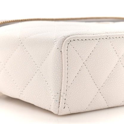 Chanel Caviar Quilted Top Handle Slim Vanity With Chain White 10 of 10