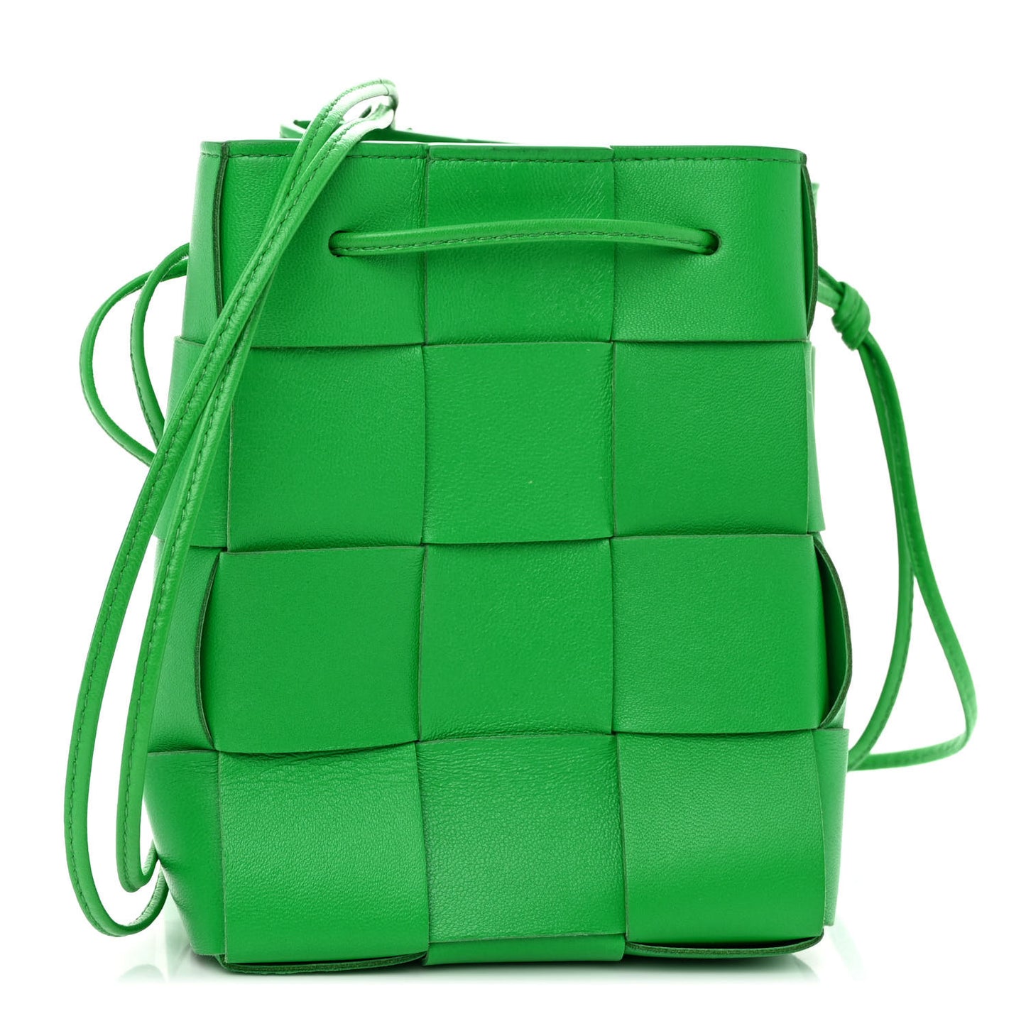 Nappa Maxi Intrecciato Small Cassette Bucket Bag Parakeet