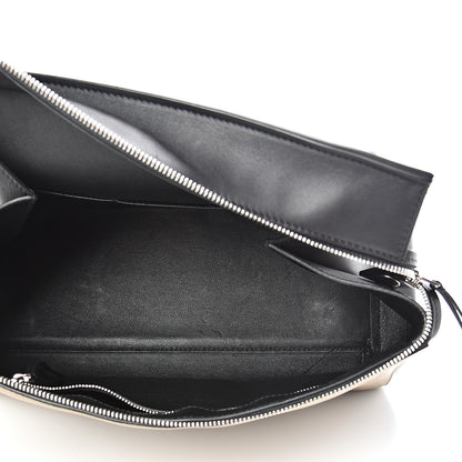 Celine Textured Calfskin Medium Bi-Color Edge Shoulder Bag Black Beige 4 of 15