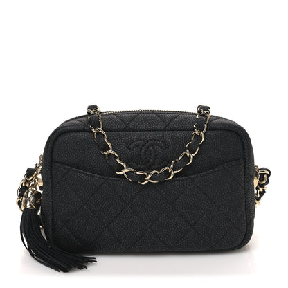 Chanel Iridescent Caviar Quilted Mini Coco Tassel Camera Case Black Black 1 of 12