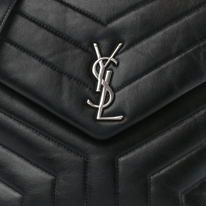 Saint Laurent Calfskin Y Quilted Monogram Medium Loulou Satchel Black 9 of 12