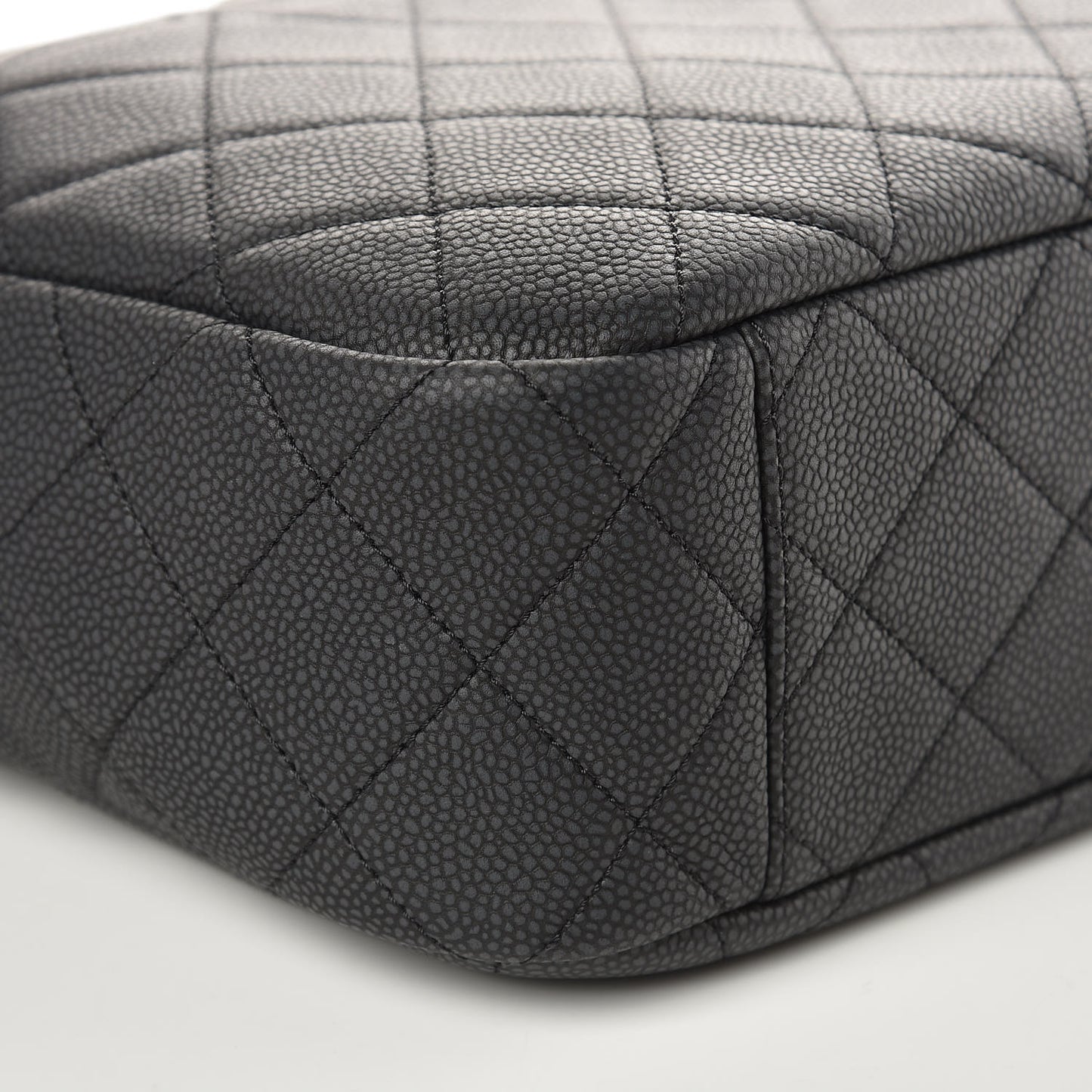 Caviar Quilted Large Coco Tassel Camera Case Black