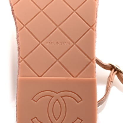Chanel Canvas Strass CC Espadrille Slingback Sandals 38 Pink 7 of 10