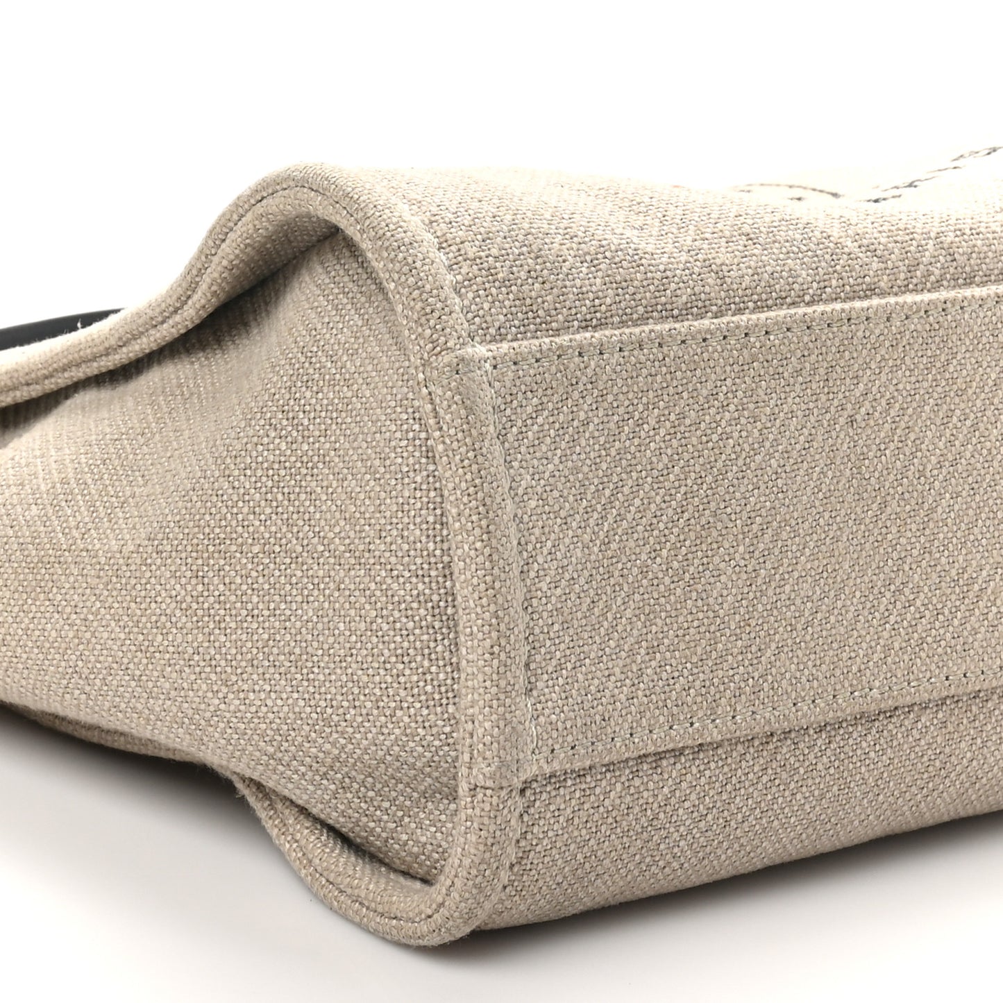 Mixed Fibers Small Deauville Tote Beige Black
