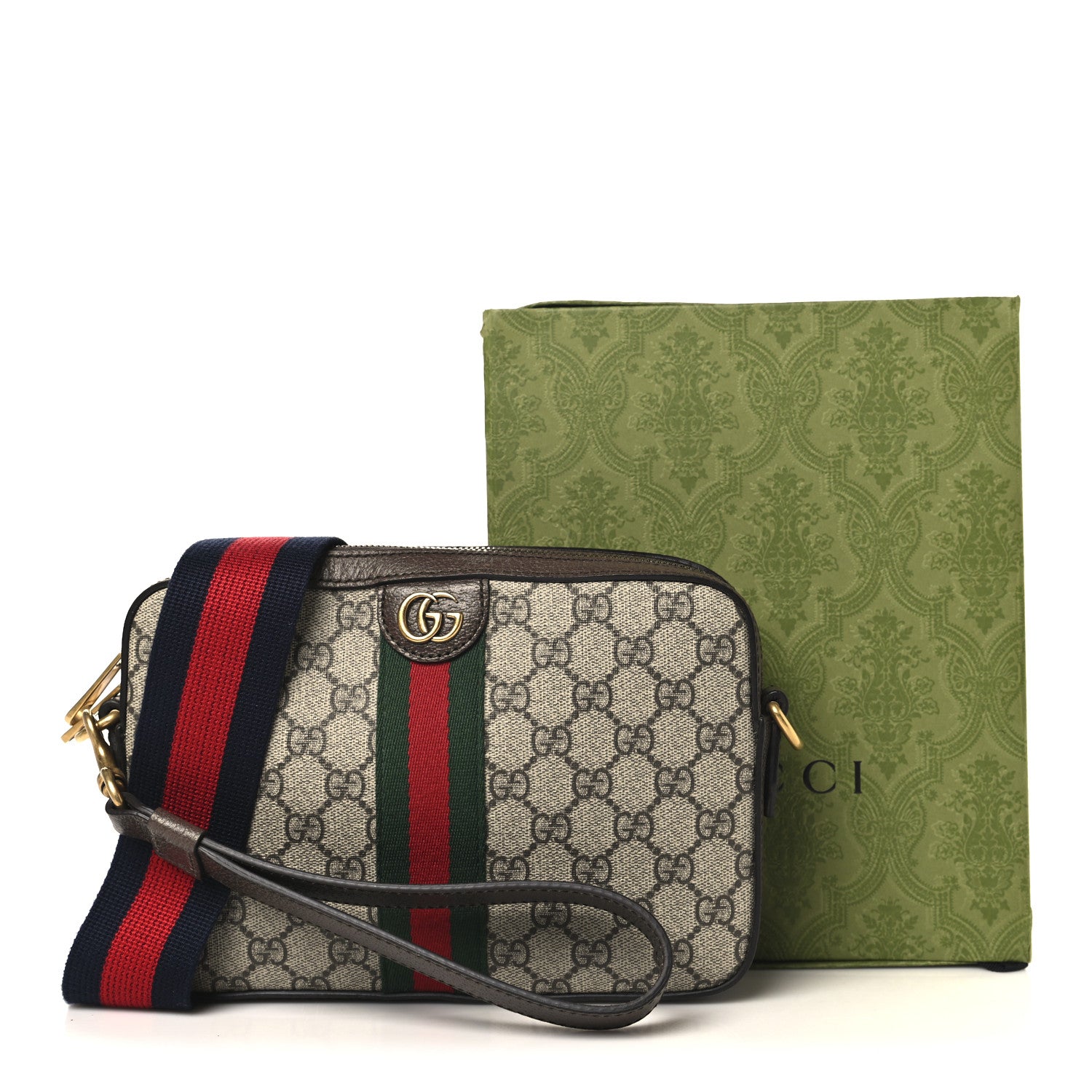 Gucci GG Supreme Monogram Textured Dollar Calfskin Web Ophidia