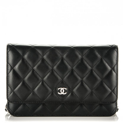 Chanel Lambskin Quilted Wallet On Chain WOC Black 1 of 8
