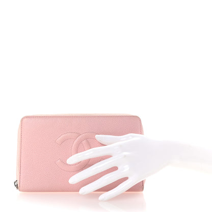 Chanel Caviar Large Timeless CC Zip Around Wallet Pink 2 of 7