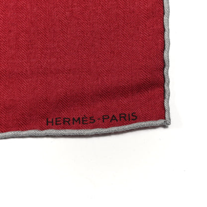Hermes Cashmere Silk AAAAARGH Scarf 100 Gris Moyen Bordeaux 4 of 5
