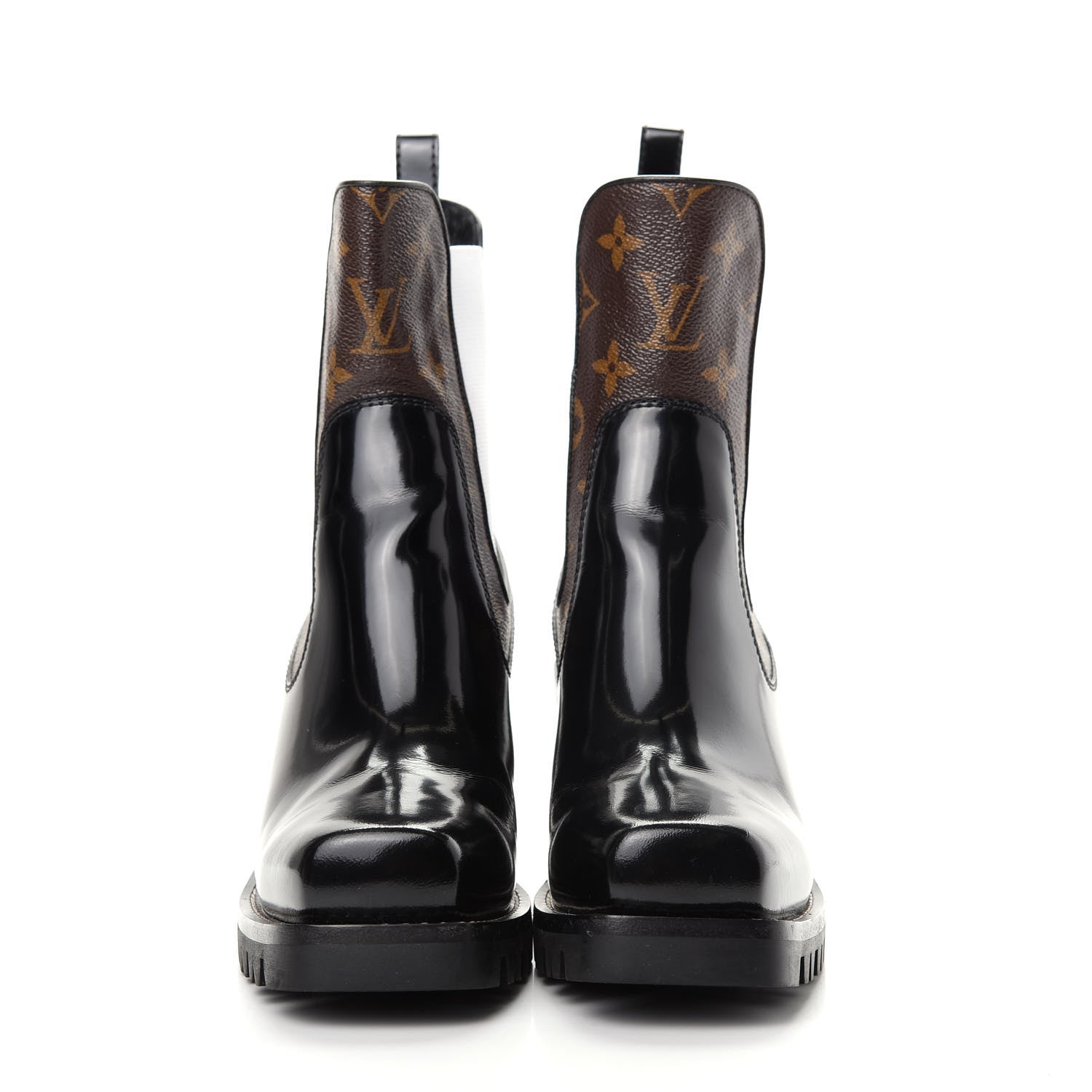 Louis Vuitton Patent Monogram Limitless Ankle Boots 38.5 Black 2 of 11