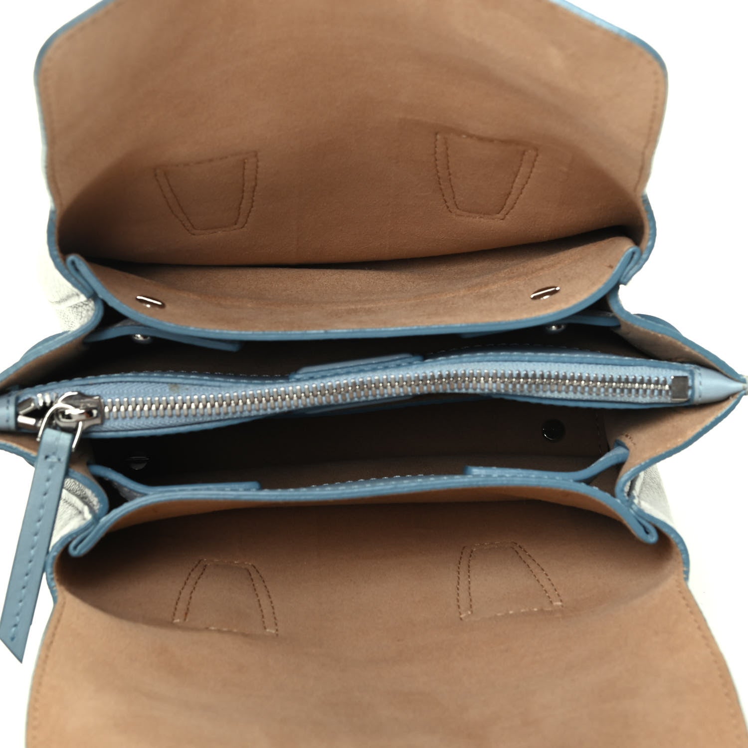 MCM Grained Calfskin Mini Milla Tote Sky Blue 4 of 4