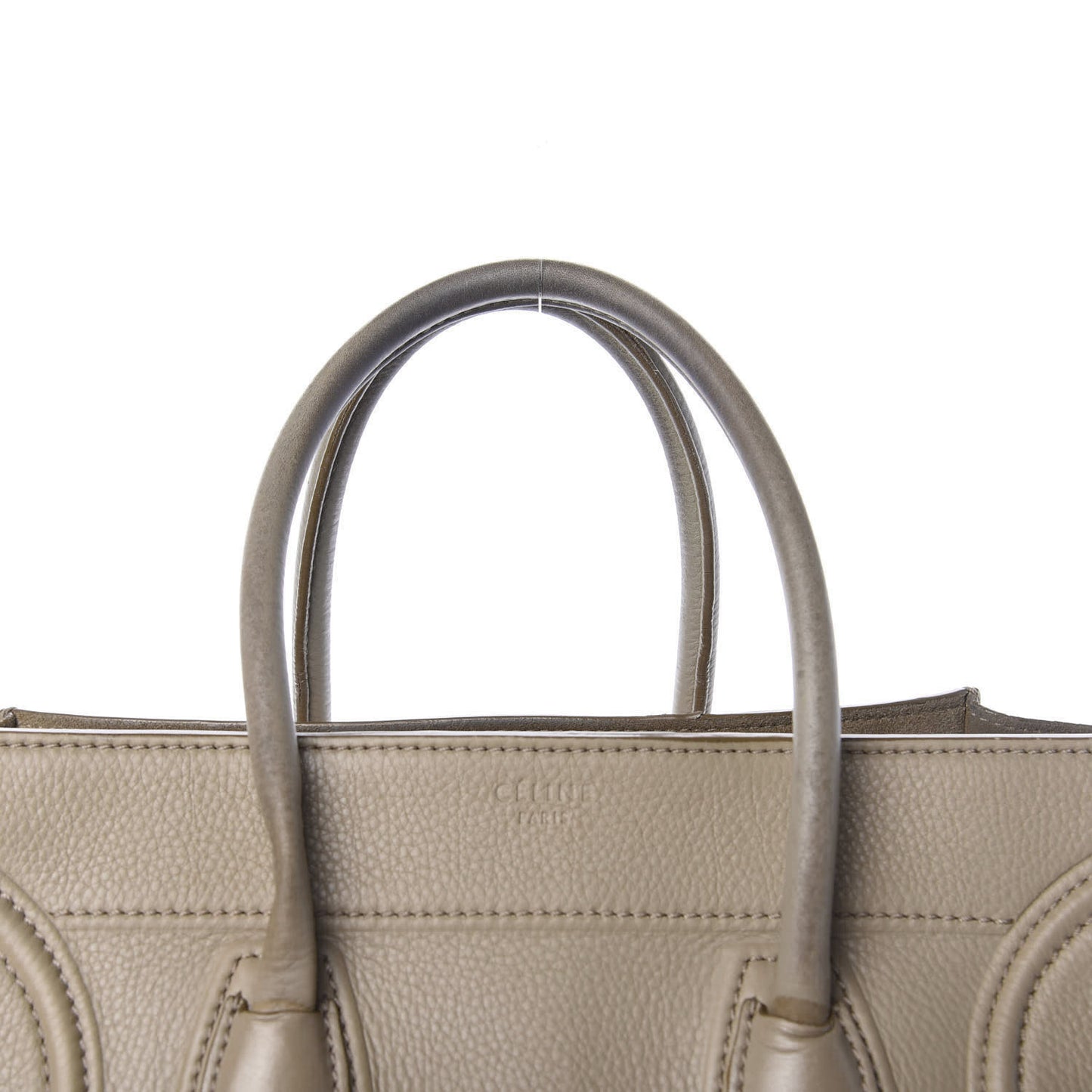 Drummed Calfskin Medium Phantom Luggage Beige