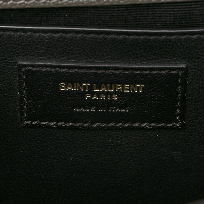 Saint Laurent Grain De Poudre Medium Classic Monogram Kate Satchel Earth Grey 7 of 11
