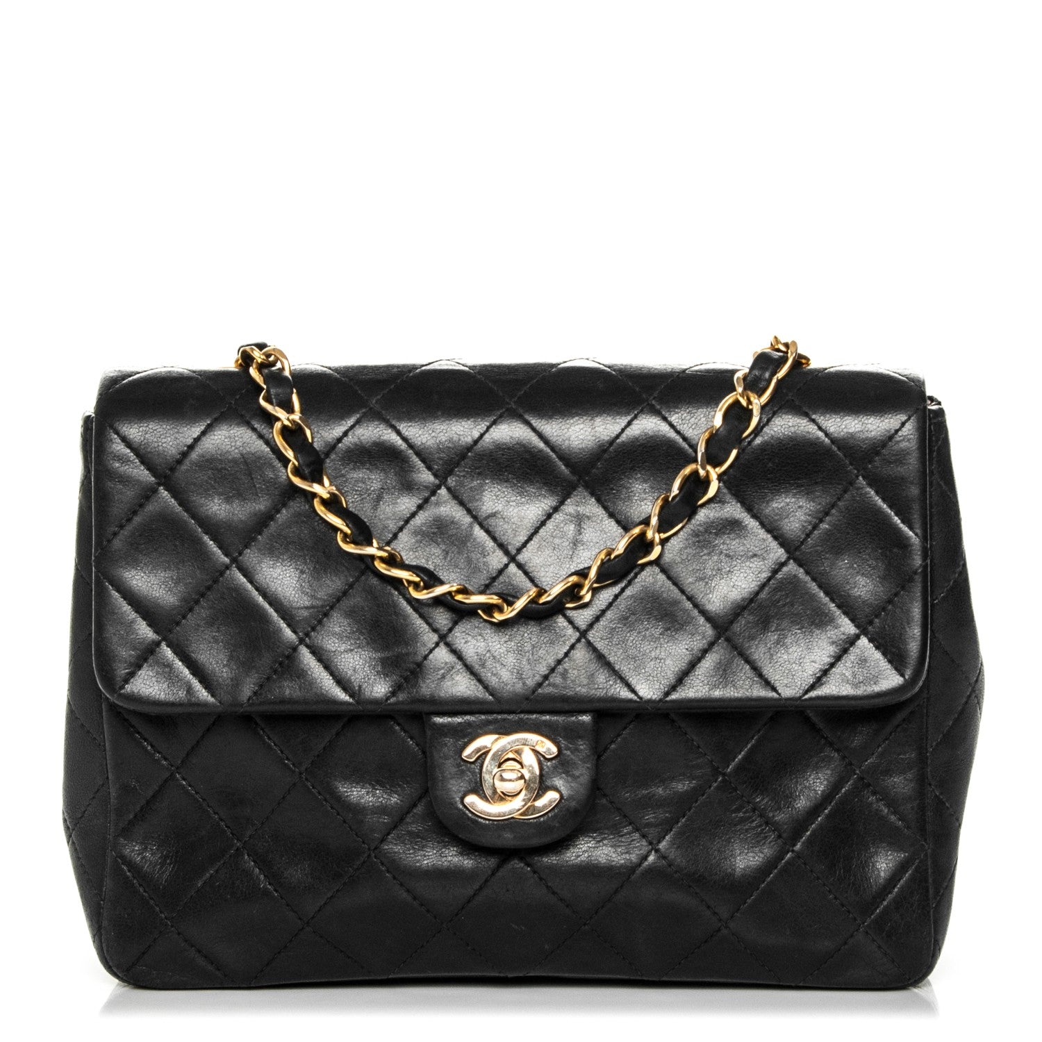 Chanel Lambskin Quilted Small Single Flap Black 1 of 8