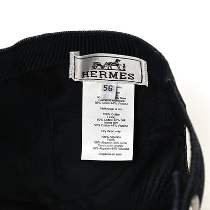 Hermes Cotton Davis H Primavera Cap 56 Indigo 7 of 7