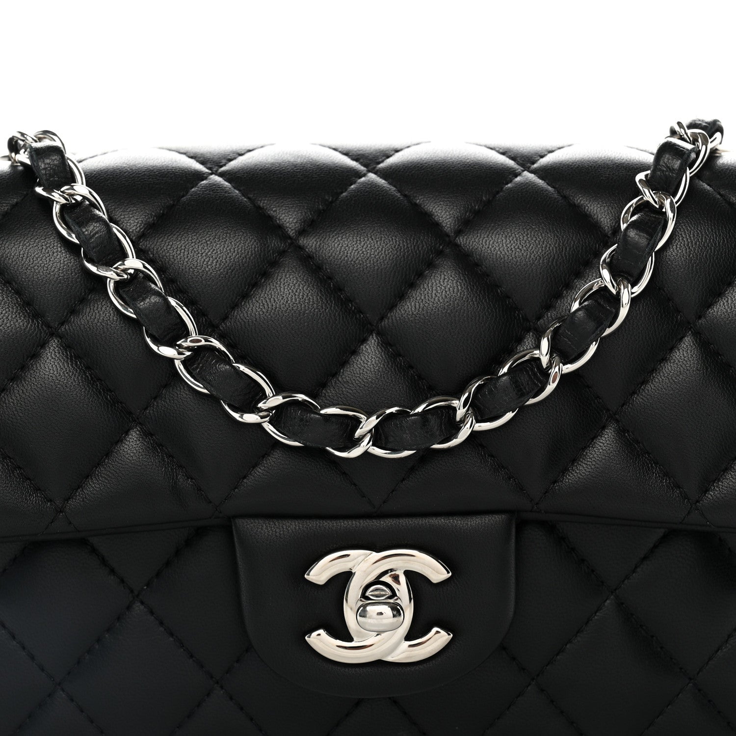 Chanel Lambskin Quilted Mini Rectangular Flap Black 8 of 10