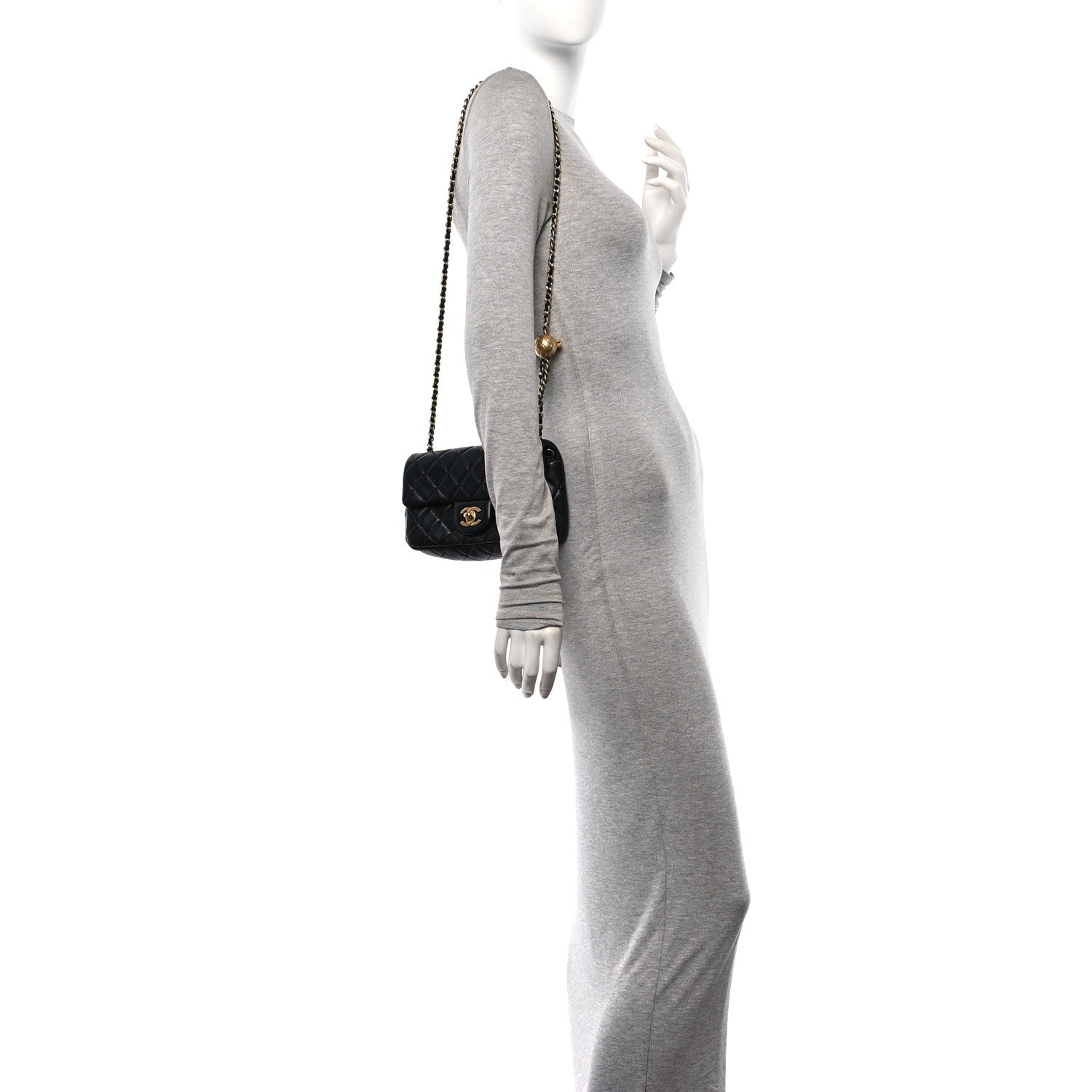 Chanel Lambskin Quilted Mini Rectangular Pearl Crush Flap Black 2 of 11