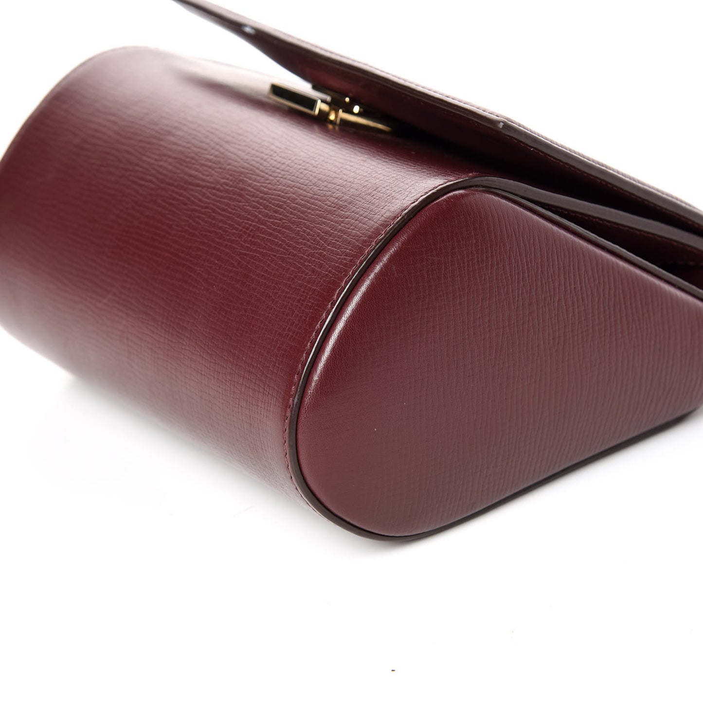 Textured Calfskin Mini Pandora Box Chain Crossbody Bag Oxblood