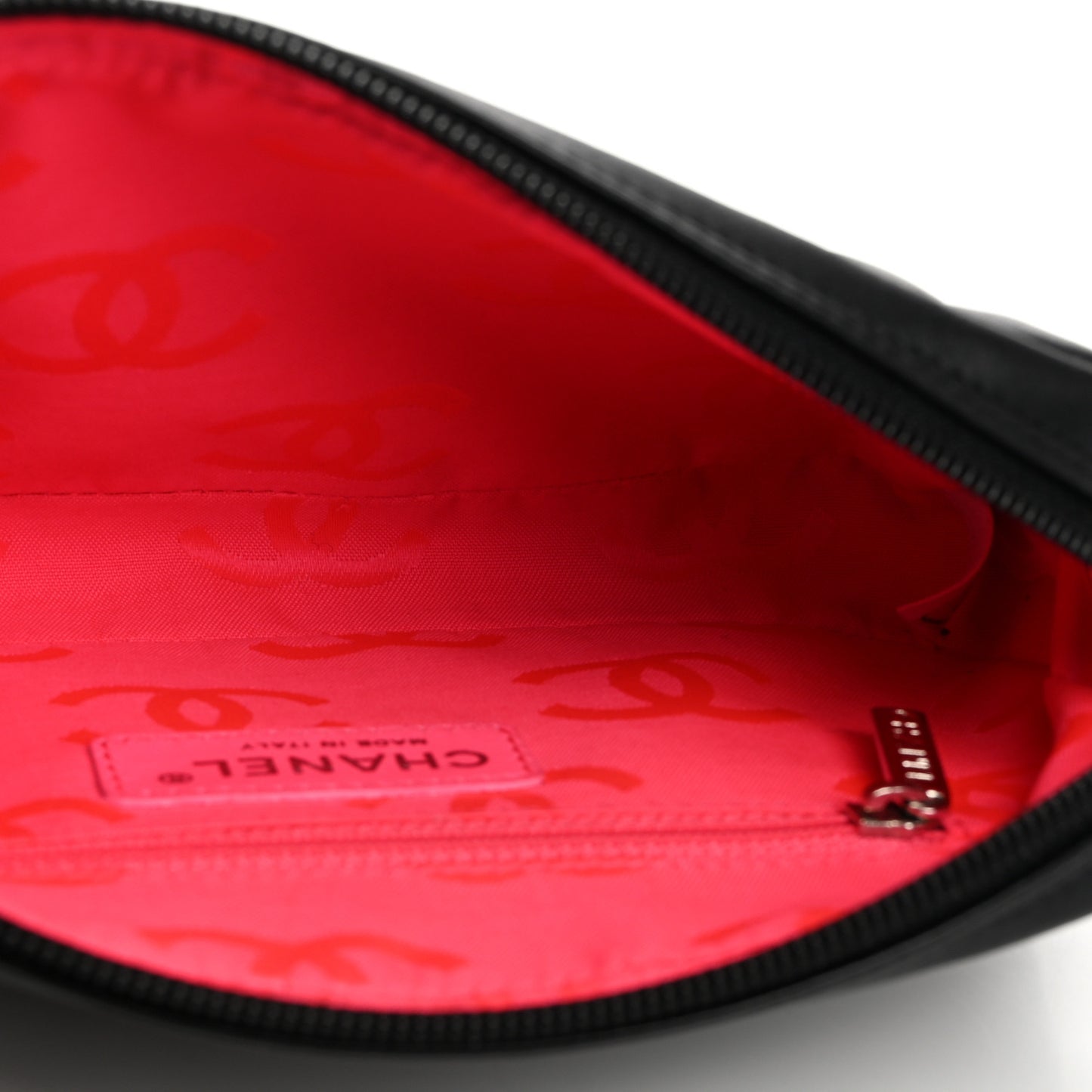 Calfskin Quilted Cambon Pochette Black