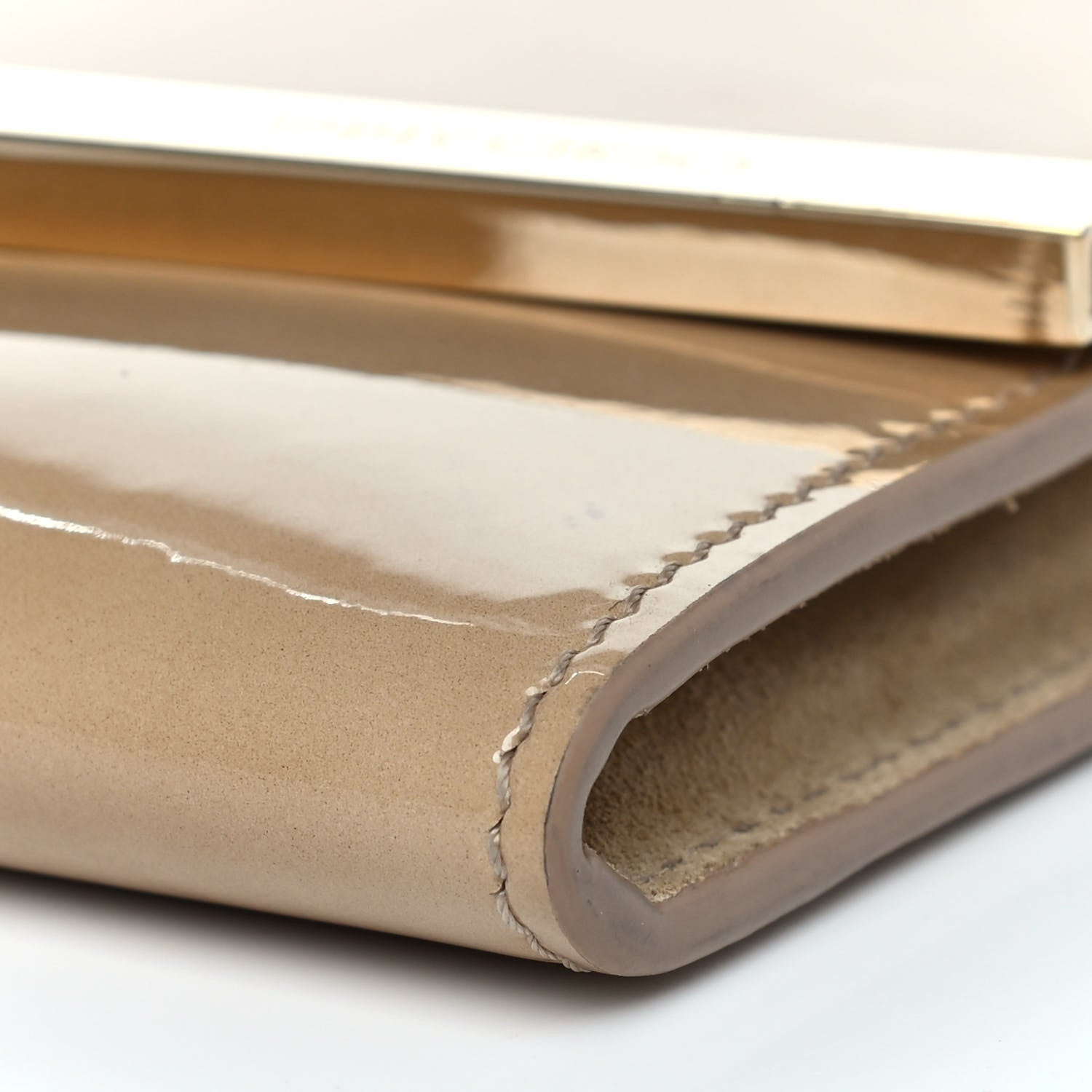 Jimmy Choo Patent Emmie Clutch Bag Beige 9 of 9