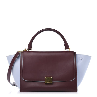 Celine Smooth Calfskin Small Bi-Color Trapeze Burgundy Azur 1 of 17
