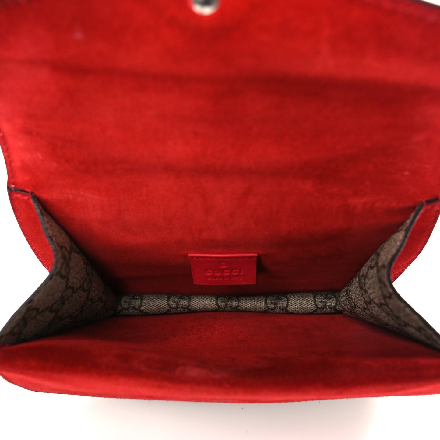 GG Supreme Monogram Mini Dionysus Shoulder Bag Hibiscus Red