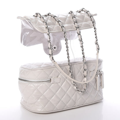Chanel Crumpled Calfskin PVC Quilted Backpack White 3 of 18