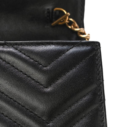 Gucci Calfskin Matelasse GG Marmont Chain Wallet Black 14 of 19