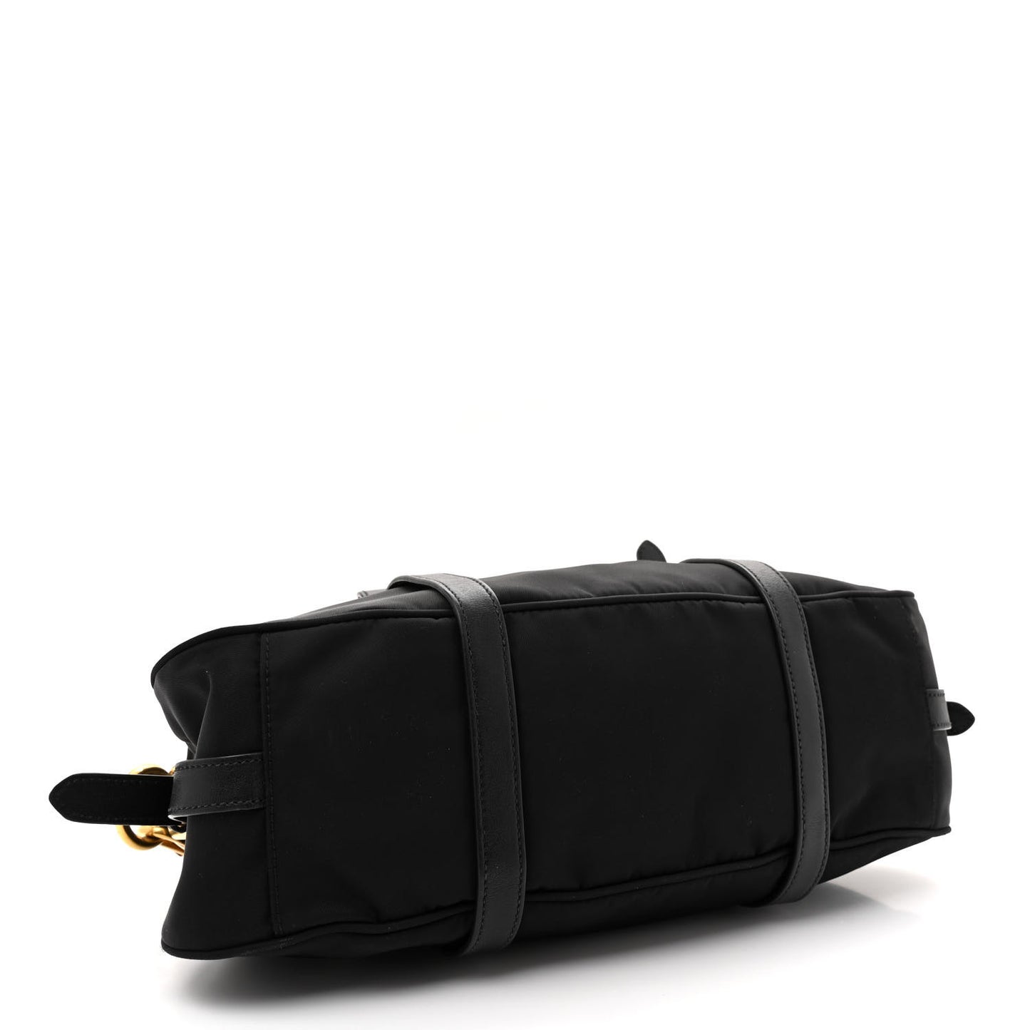 Tessuto Nylon Soft Calfskin Shopping Satchel Black