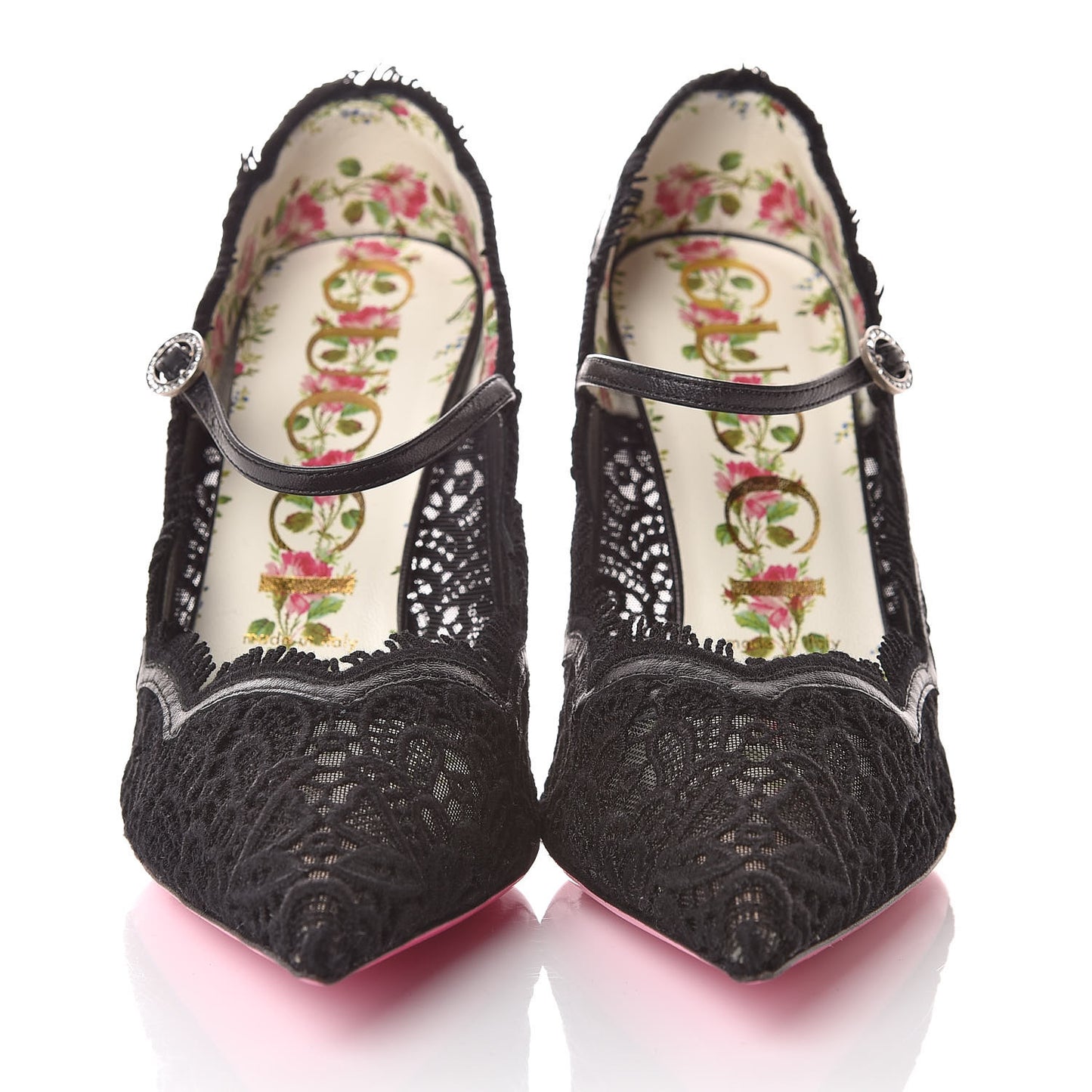 Lace Pizzo Venice Pumps 38 Black