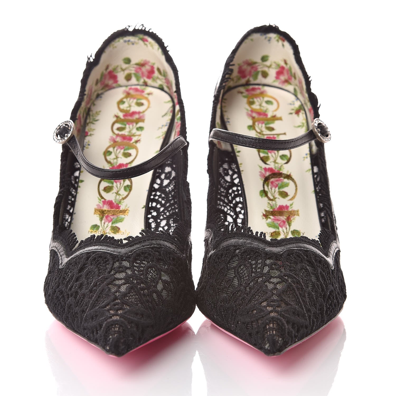 Gucci Lace Pizzo Venice Pumps 38 Black 2 of 9