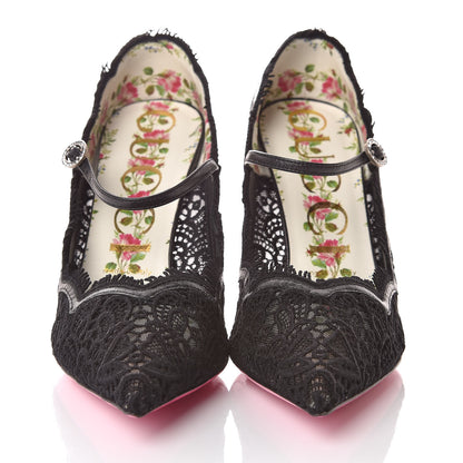 Gucci Lace Pizzo Venice Pumps 38 Black 2 of 9