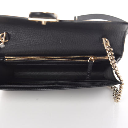 Gucci Dollar Calfskin Interlocking G Chain Wallet Black 5 of 11