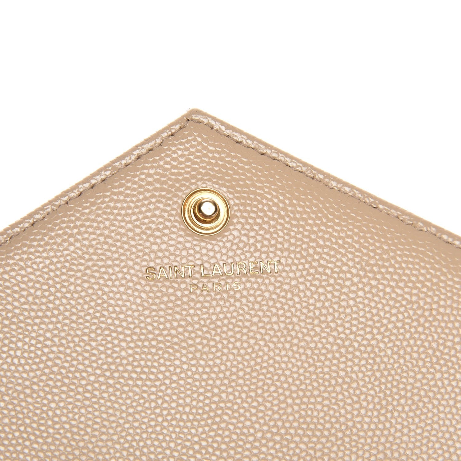Saint Laurent Grain De Poudre Matelasse Chevron Monogram Chain Wallet Nude Powder 7 of 8