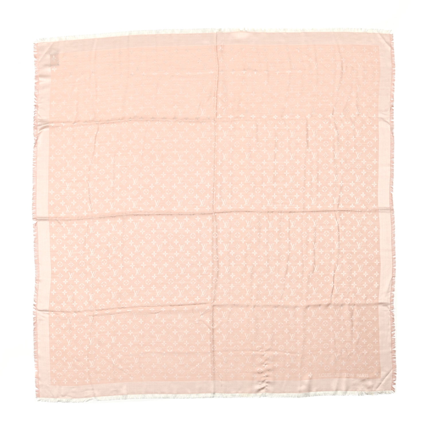 Louis Vuitton Silk Wool Monogram Denim Shawl Rose 2 of 5