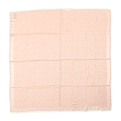 Louis Vuitton Silk Wool Monogram Denim Shawl Rose 2 of 5