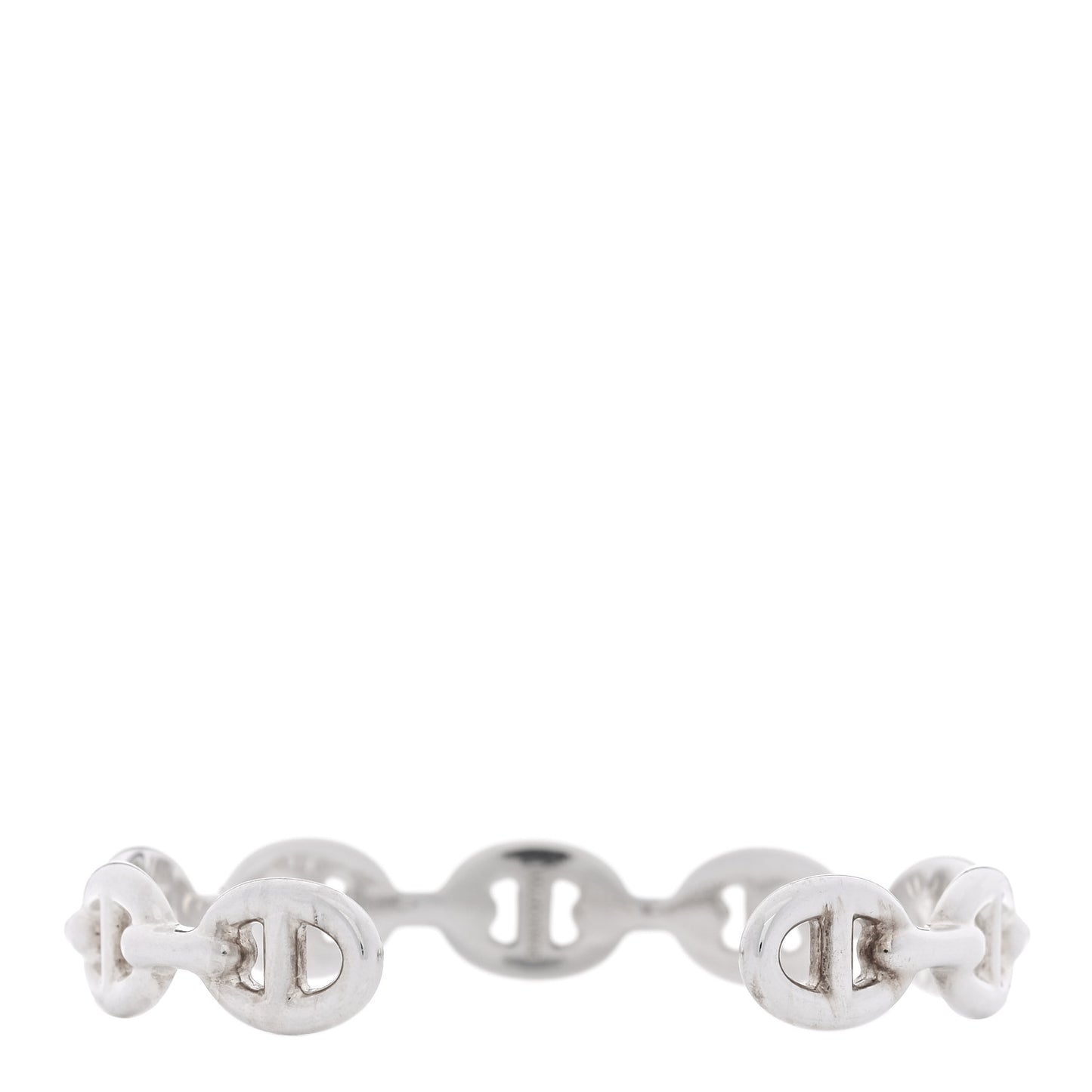 Sterling Silver MM Chaine d'Ancre Enchainee Cuff Bracelet ST